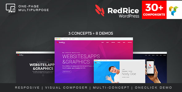 RedRice 单页多用途 WordPress汉化主题-创客云