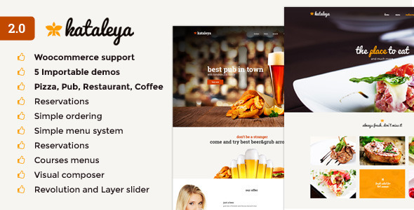 Kataleya 披萨咖啡 WordPress主题 v2.2.7-创客云