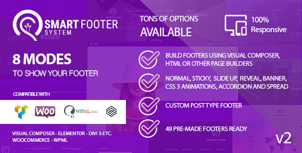 Smart Footer System v2.3 - 页脚构建器WordPress插件-创客云