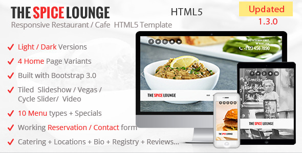 The Spice Lounge 甜点美食咖啡 HTML模板-创客云