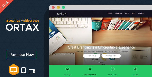 自适应 超漂亮 Ortax 多用途 HTML5模板-创客云
