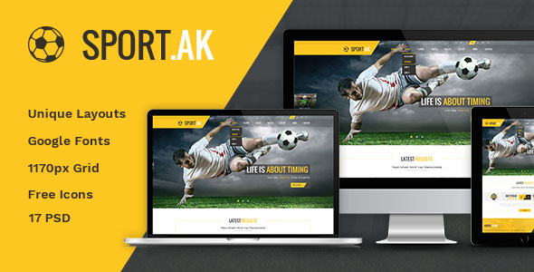 Sport.AK 足球俱乐部体育运动 PSD网站模板-创客云